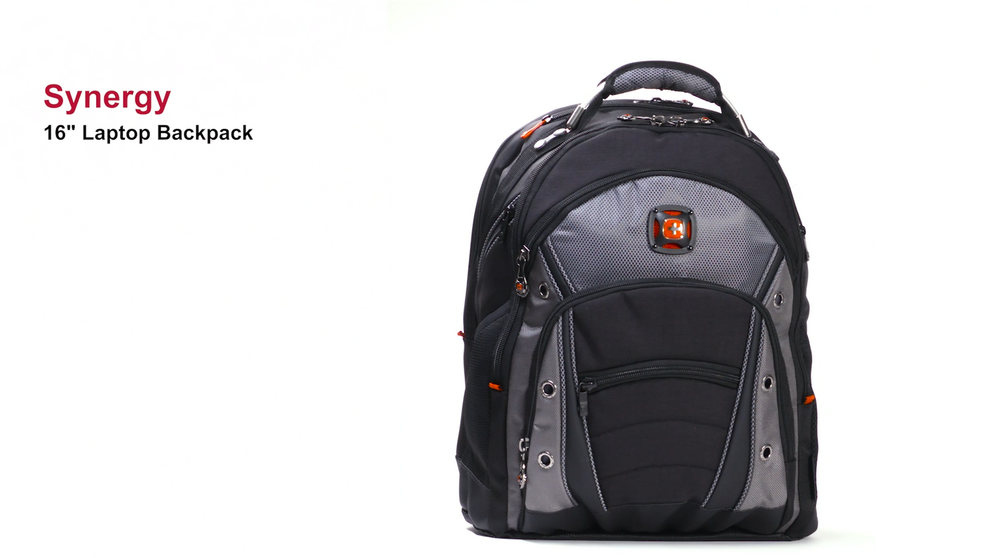 16 Zoll Laptop-Rucksack mit Tablet-Fach, schwarz-grau