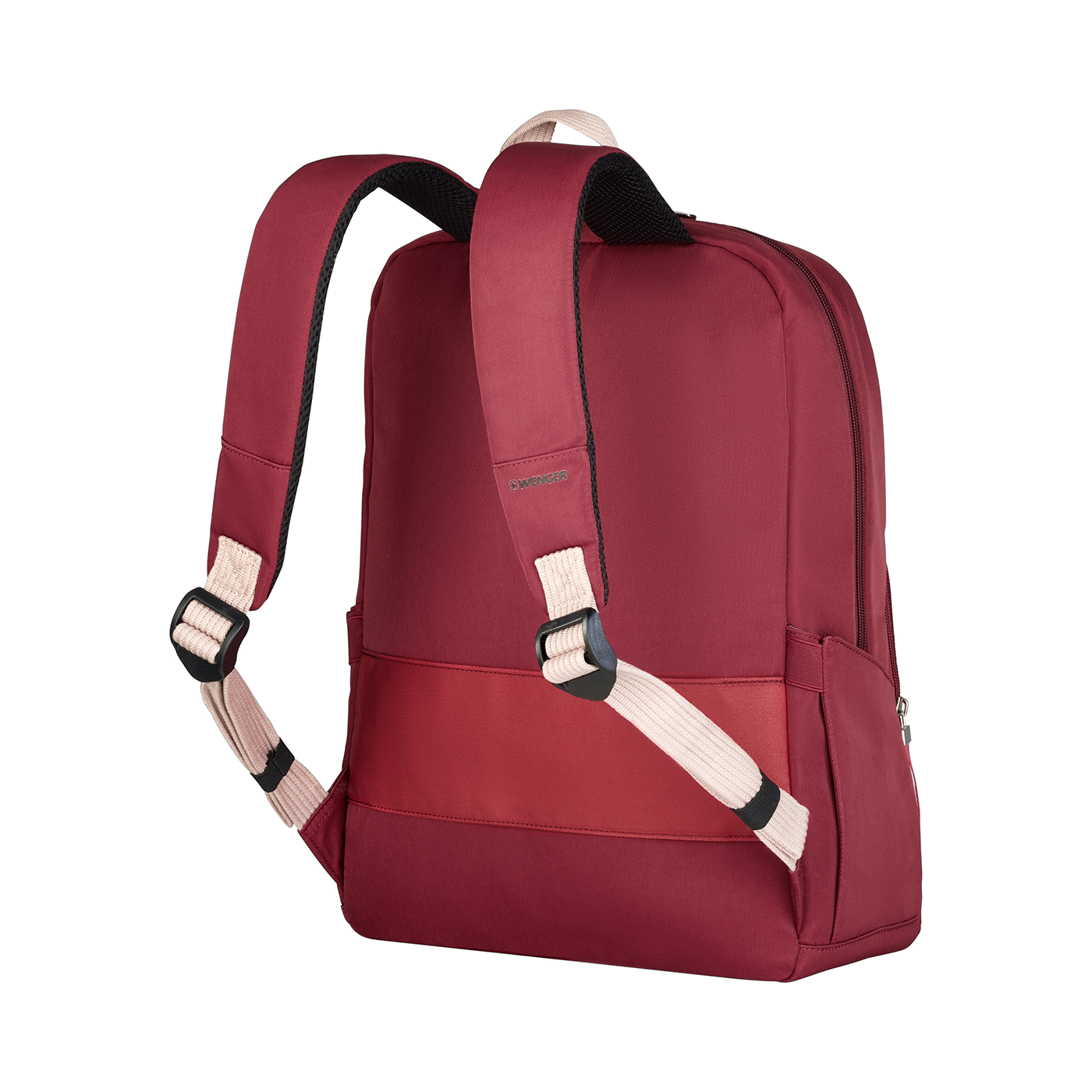 Laptop-Rucksack für bis zu 15,6 Zoll, rot Trolleyriemen für komfortables Reisen mit mehreren Gepäckstücken