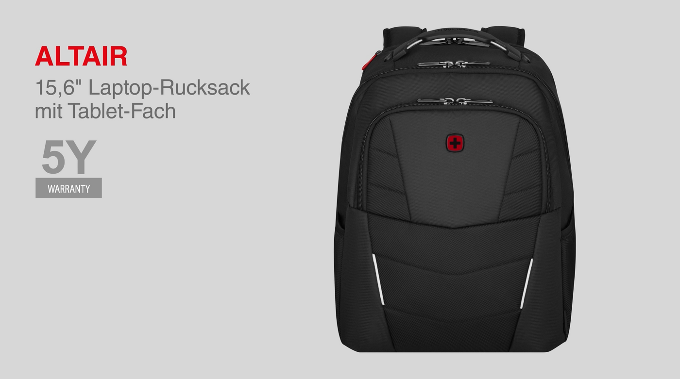 Laptop-Rucksack mit Tablet Fach, schwarz Tripled Protect Fach für einen Laptop bis zu 15,6 Zoll
