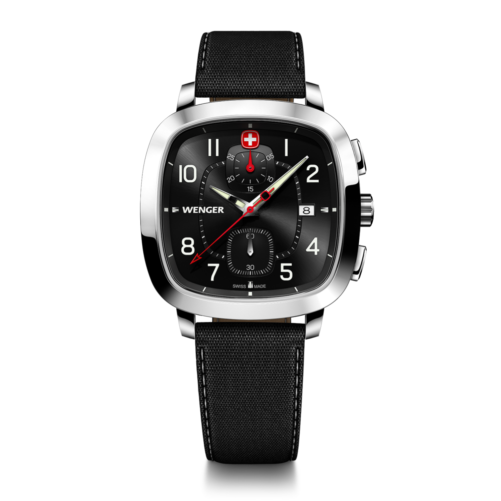 Chrono Herrenuhr schwarz-silber Ø 39,5 mm