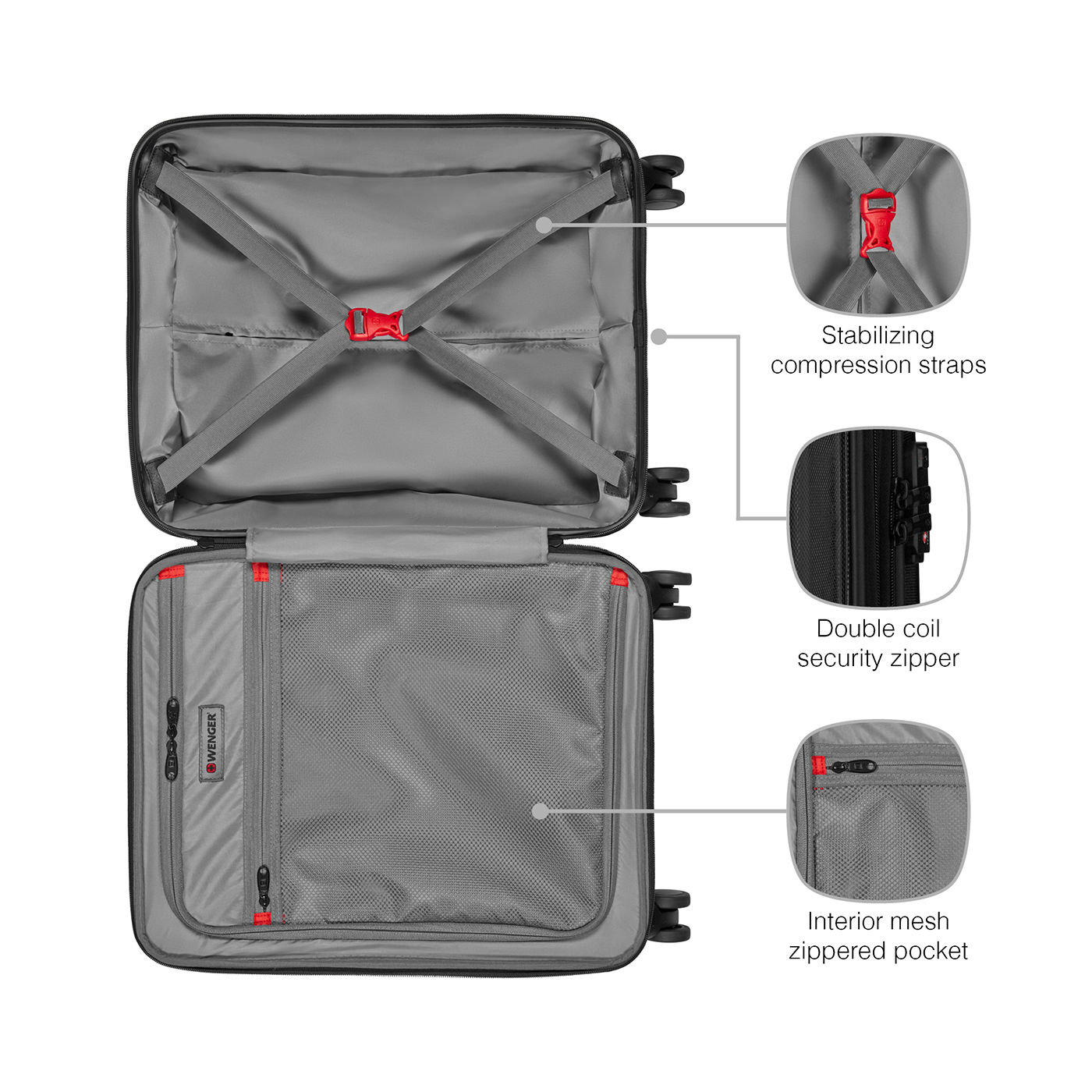 Hartschalenkoffer Carry-On, Schwarz