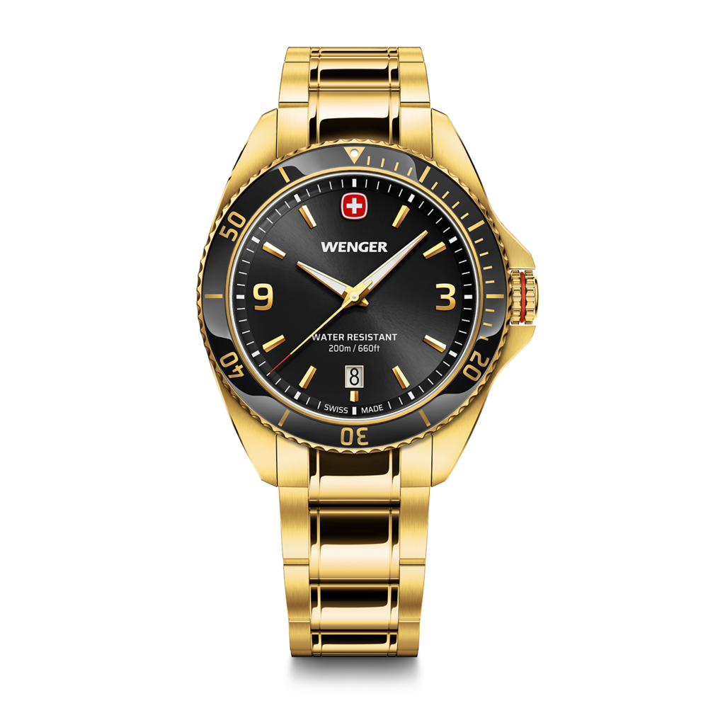 Herrenuhr schwarz-gold Ø 40 mm