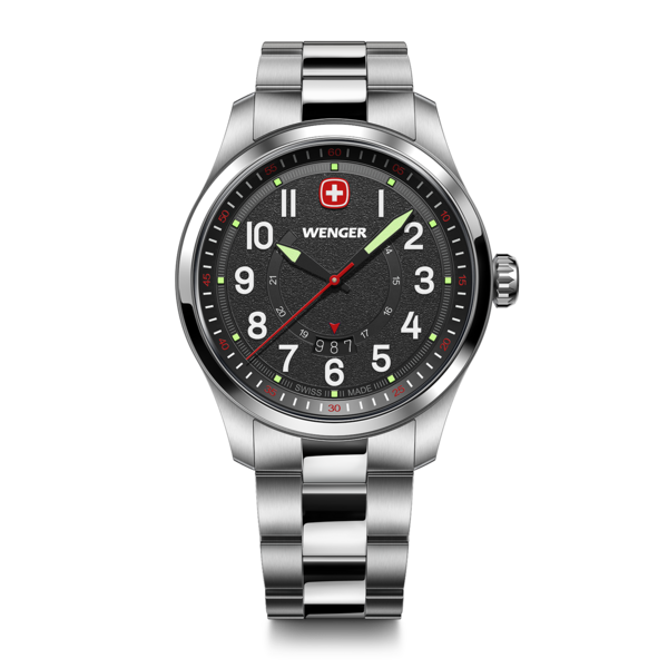 Terragraph Herrenuhr schwarz, silber Ø 43 mm
