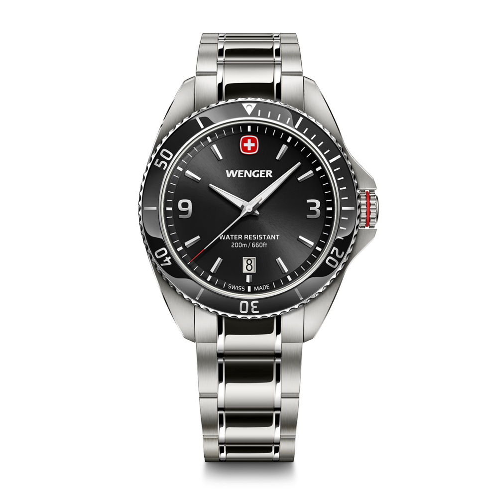 Herrenuhr schwarz-silber Ø 40 mm