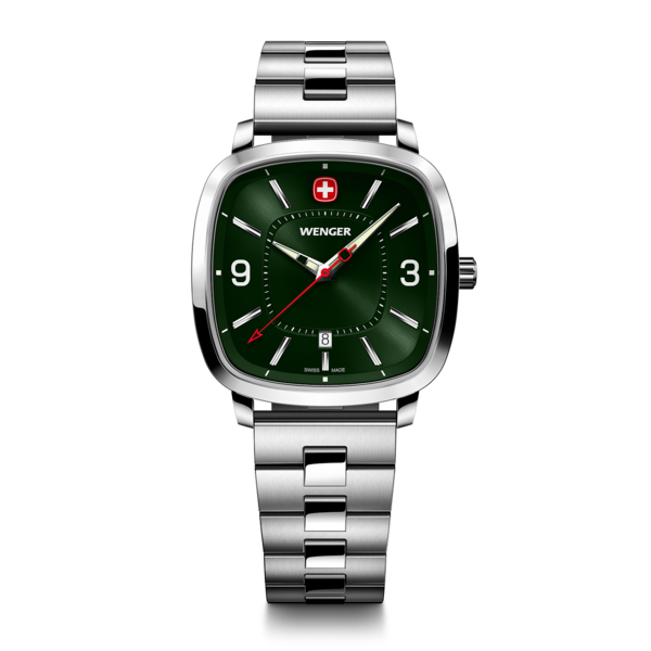 Herrenuhr silber-grün Ø 37 mm