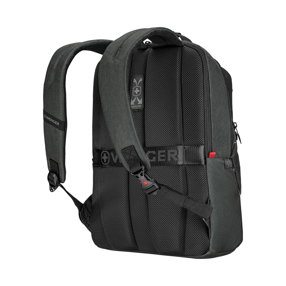 16 Zoll Laptop-Rucksack mit Tablet-Fach, kohlefarben