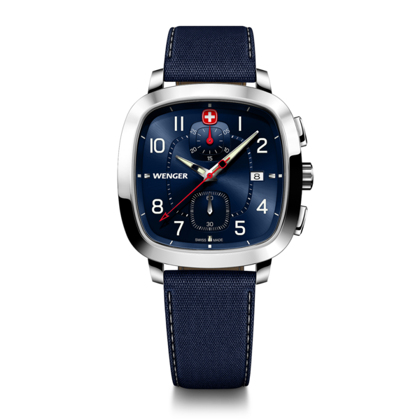 Chrono Herrenuhr blau-silber Ø 39,5 mm