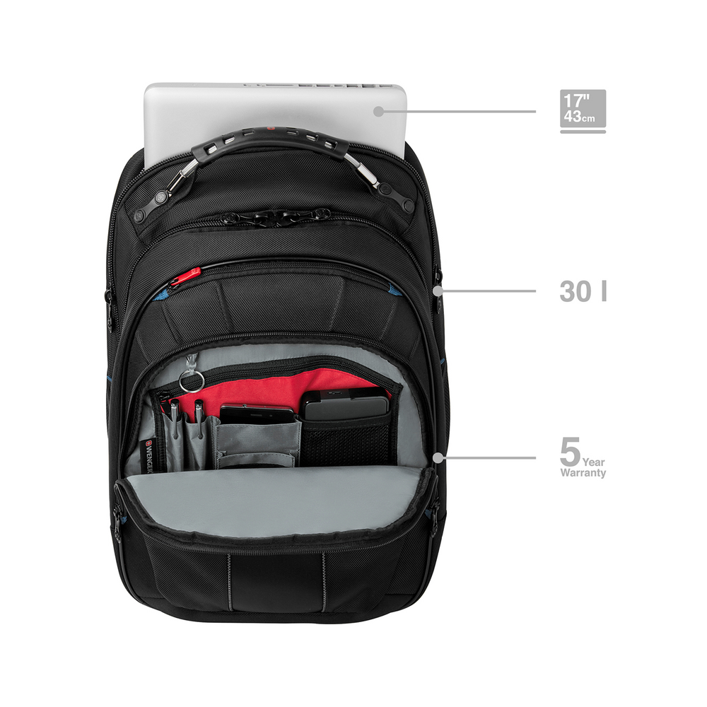 17 Zoll Laptop-Rucksack, schwarz
