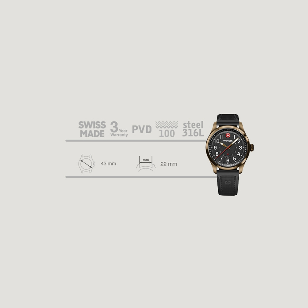 Herrenuhr bronze Ø 43 mm