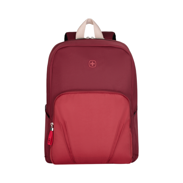 Laptop-Rucksack für bis zu 15,6 Zoll, rot Trolleyriemen für komfortables Reisen mit mehreren Gepäckstücken