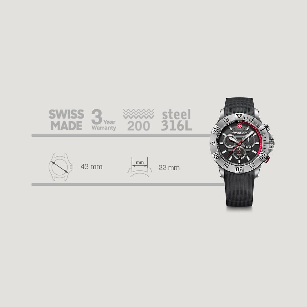 Chrono Herrenuhr schwarz Ø 43 mm
