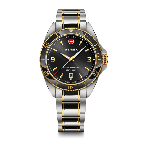 Herrenuhr schwarz-zweifarbig Ø 40 mm