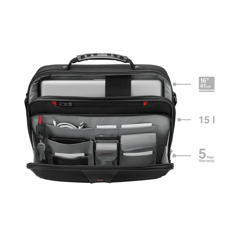 16 Zoll Laptop-Aktentasche, schwarz
