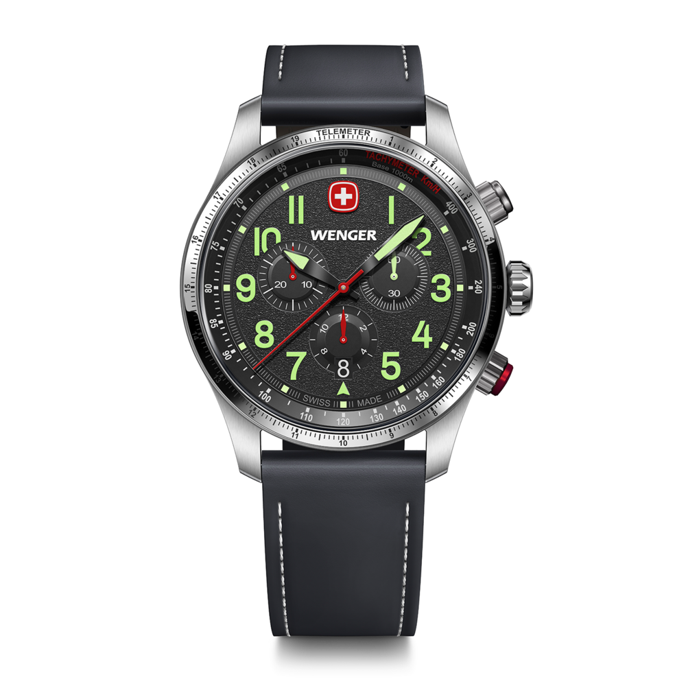 Chrono Herrenuhr schwarz-silber Ø 43 mm