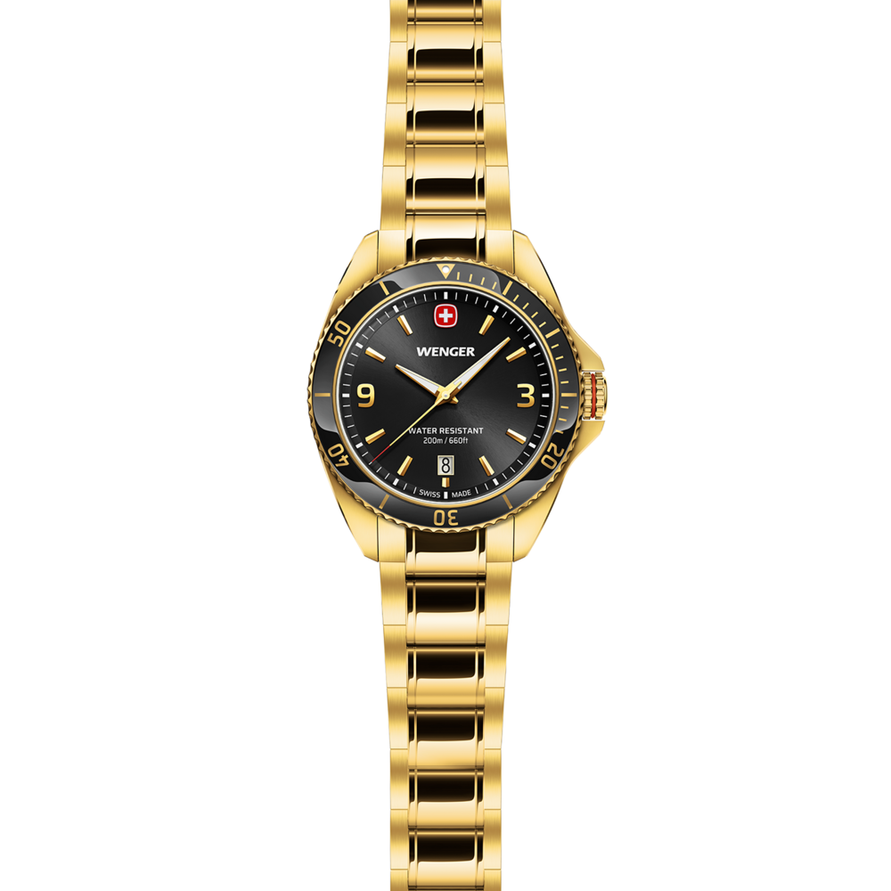 Herrenuhr schwarz-gold Ø 40 mm