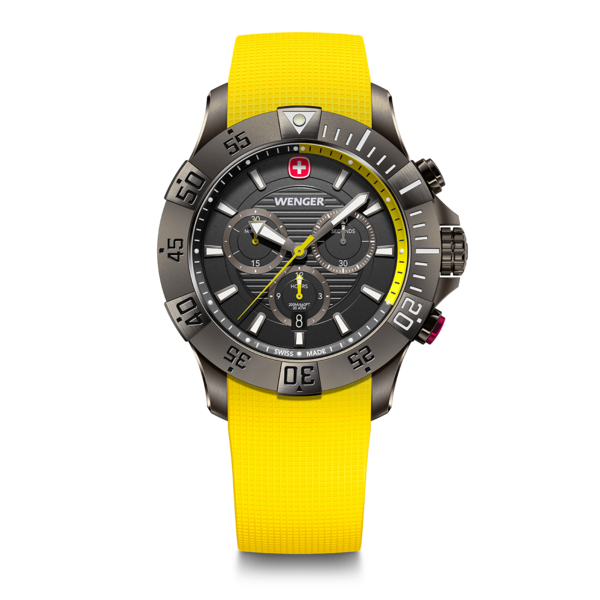 Chrono Herrenuhr gelb-grau Ø 43 mm