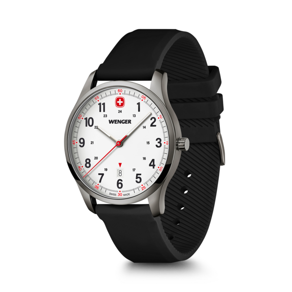 Herrenuhr schwarz, silikon Ø 42 mm