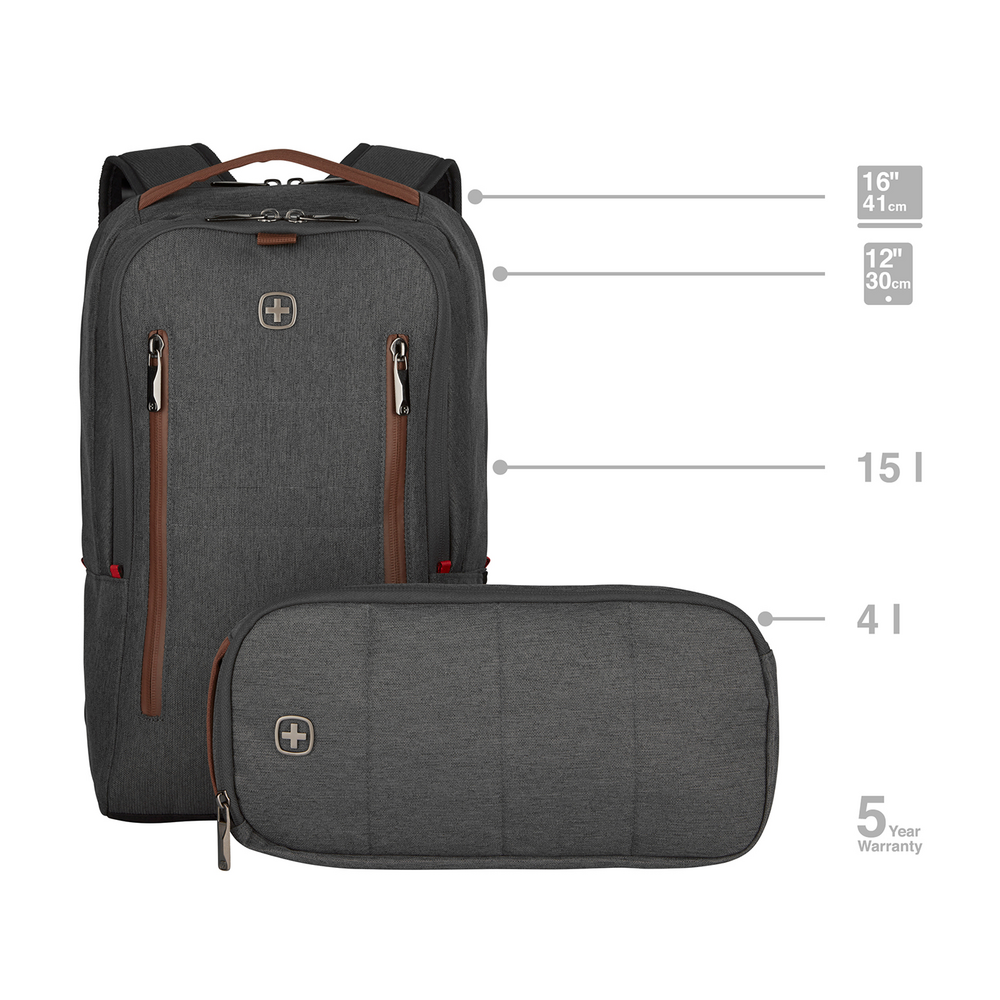 16 Zoll Rucksack mit Tagesumhängetasche