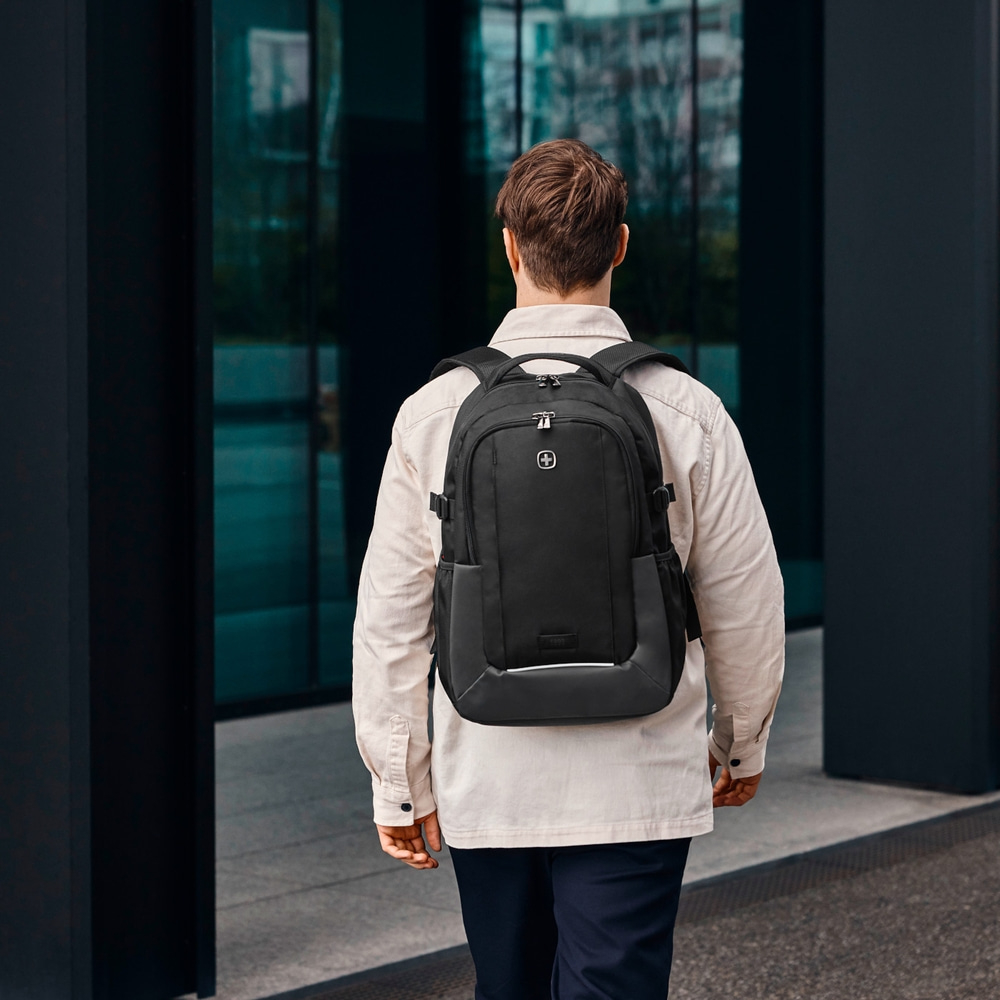 16 Zoll Laptop-Rucksack mit Tablet-Fach schwarz