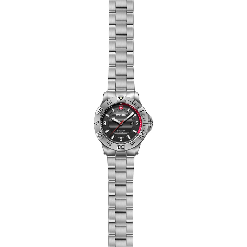 Herrenuhr silber-schwarz Ø 43 mm
