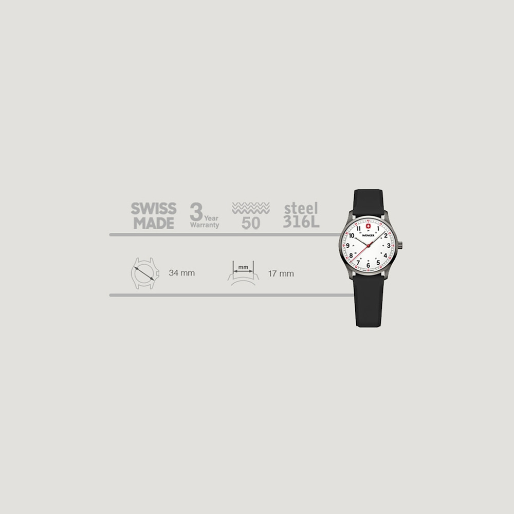 Damenuhr schwarz Ø 34 mm