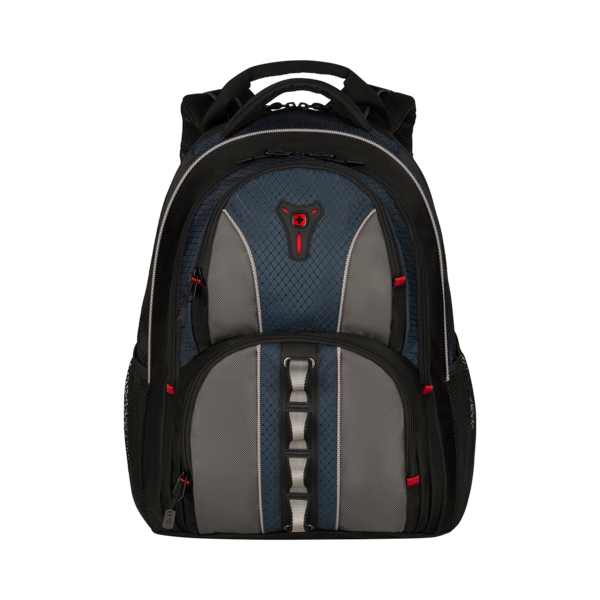 16 Zoll Laptop-Rucksack mit Tablet-Fach, schwarz-blau