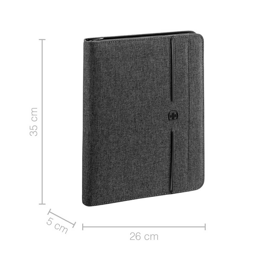 Schreibmappe mit Ringhefter und Tablet-Fach, grau