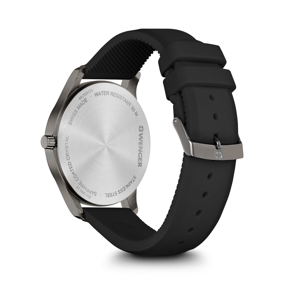 Herrenuhr schwarz, silikon Ø 42 mm
