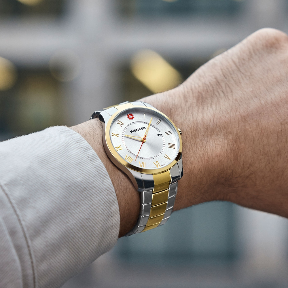 Herrenuhr zweifarbig, silber Ø 42 mm