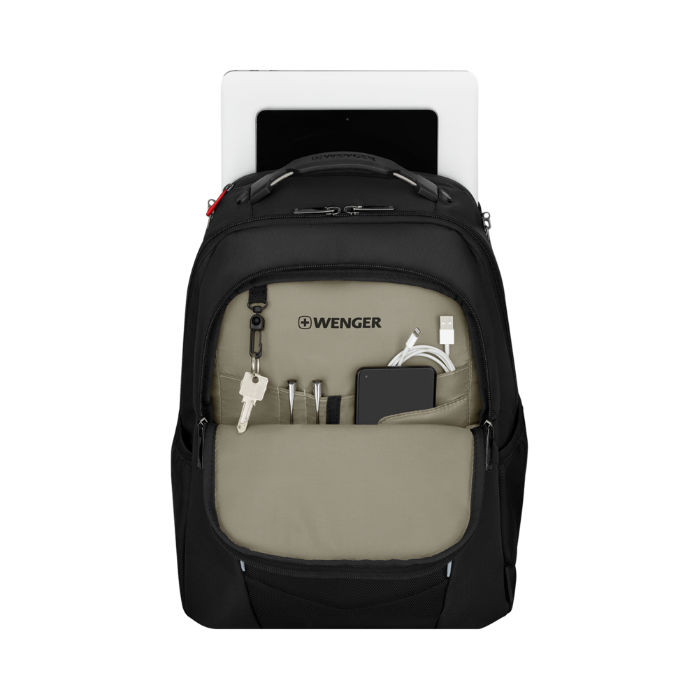 Laptop-Rucksack mit Tablet Fach, schwarz Tripled Protect Fach für einen Laptop bis zu 15,6 Zoll