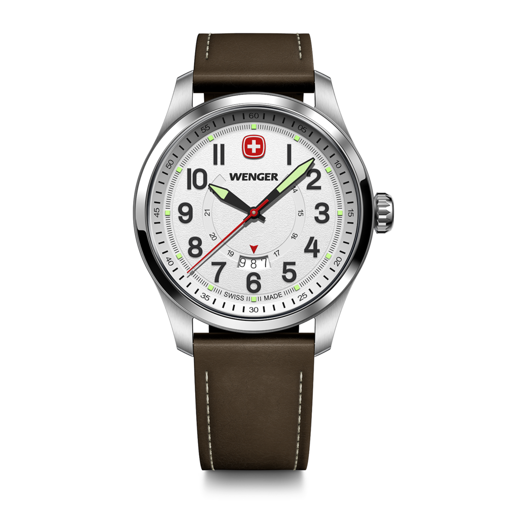 Herrenuhr silber-braun Ø 43 mm
