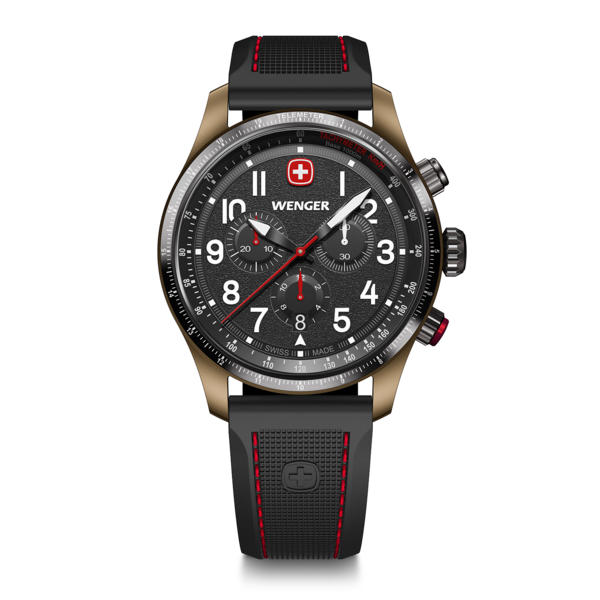 Chrono Herrenuhr schwarz-rosé Ø 43 mm