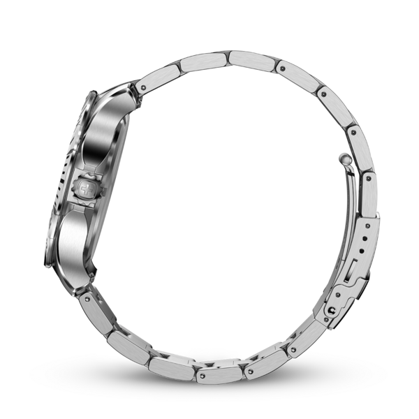 Herrenuhr silber-schwarz Ø 43 mm