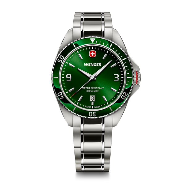 Herrenuhr grün-silber Ø 40 mm