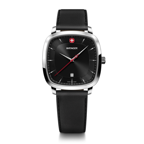 Herrenuhr schwarz-silber Ø 37 mm