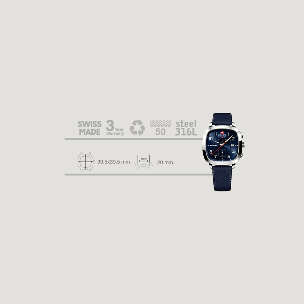 Chrono Herrenuhr blau-silber Ø 39,5 mm