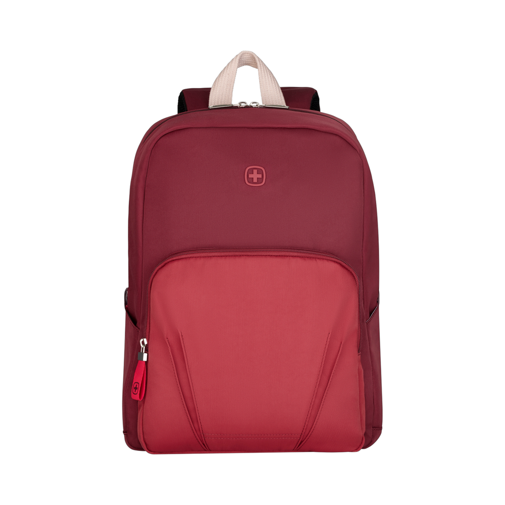 Laptop-Rucksack für bis zu 15,6 Zoll, rot Trolleyriemen für komfortables Reisen mit mehreren Gepäckstücken