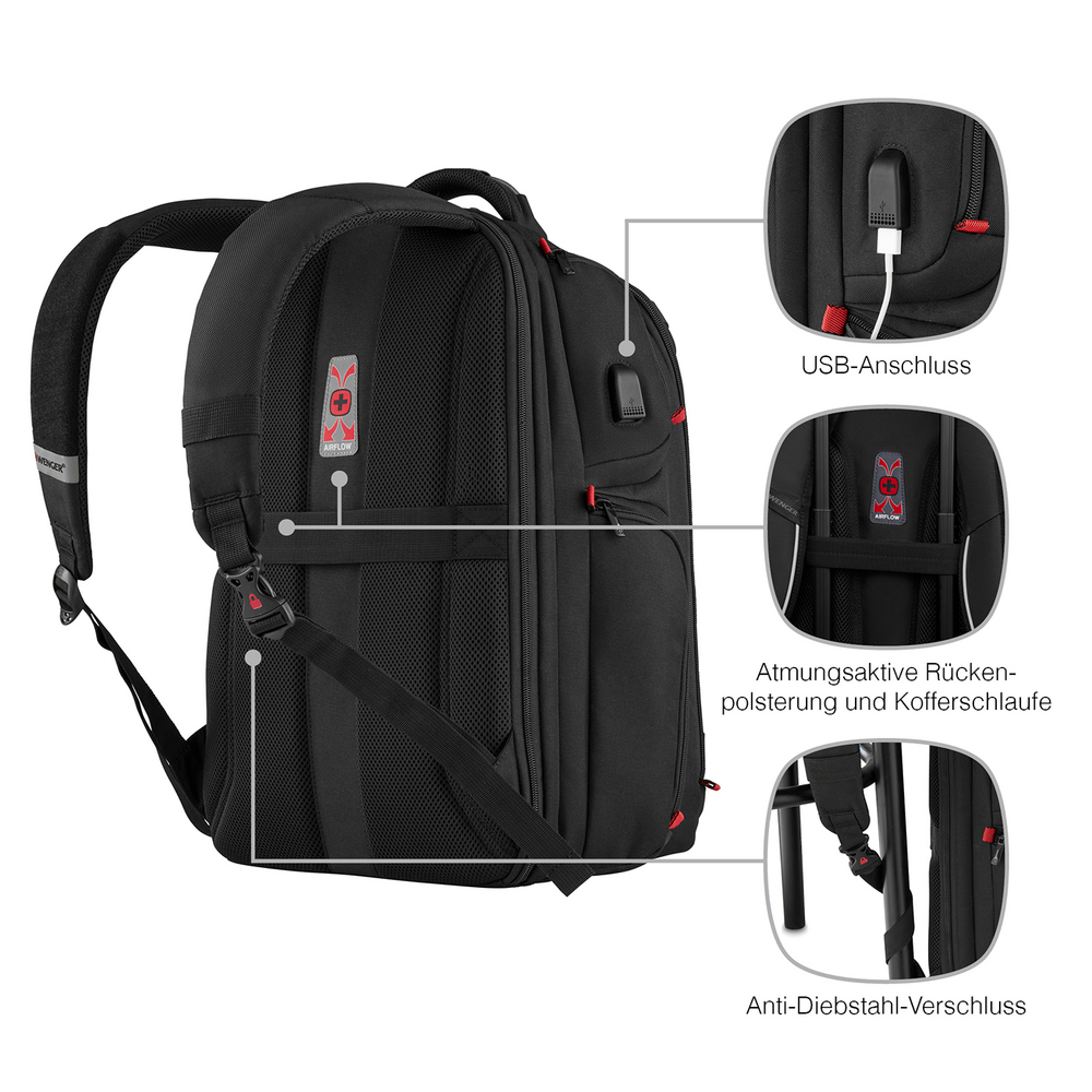 17,3 Zoll Gaming-Laptop-Rucksack mit Tablet-Fach