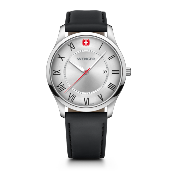 Herrenuhr schwarz-silber Ø 42 mm