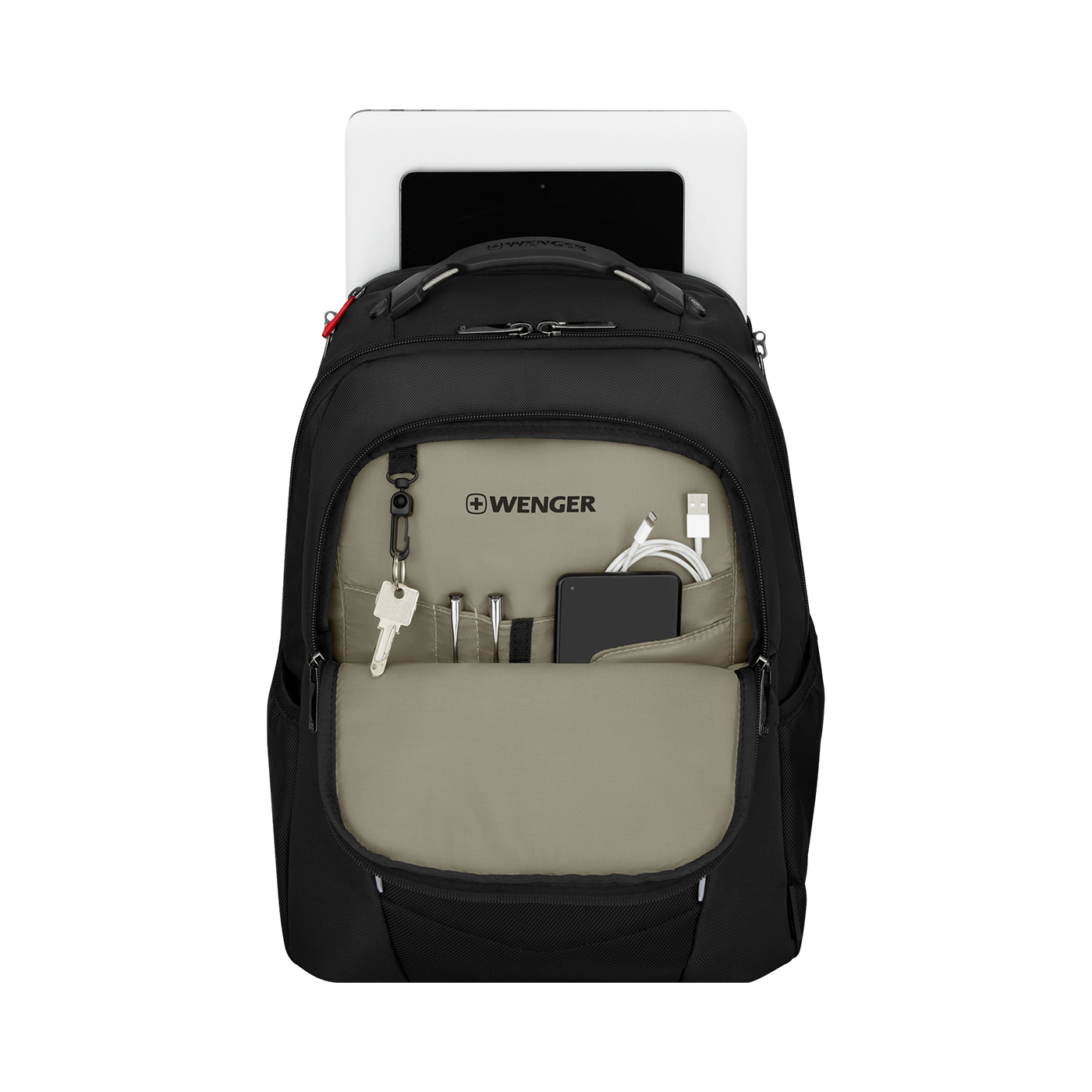 Laptop-Rucksack mit Tablet Fach, schwarz Tripled Protect Fach für einen Laptop bis zu 15,6 Zoll