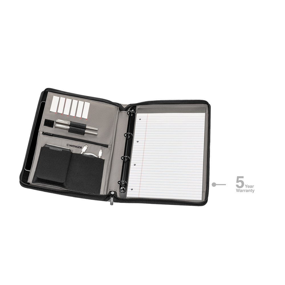Schreibmappe mit Ringhefter und Tablet-Fach, grau