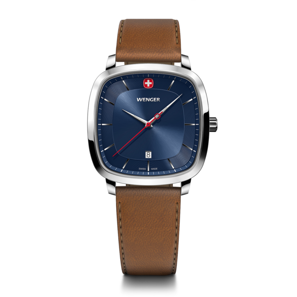 Herrenuhr braun-silber-blau Ø 37 mm